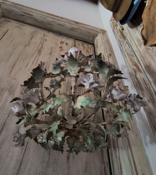 Lampadario ferro stile fiorentino floreale 5 luci