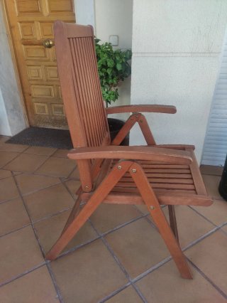 Silla de jardín de madera teka