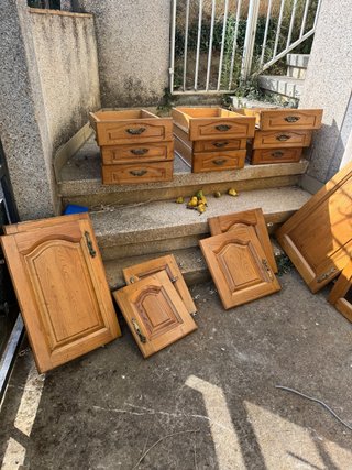 Puertas de cocina de castaño