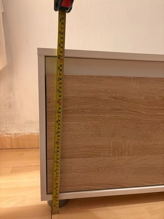 Mueble TV blanco y madera