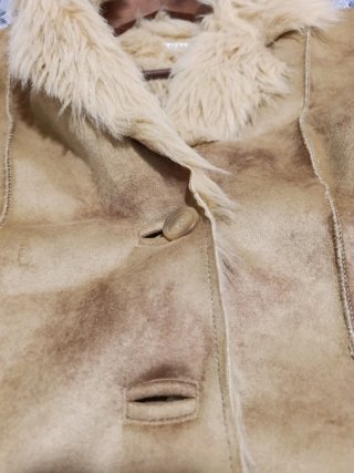 Chaquetón mujer talla 42 beige/marrón