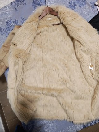 Chaquetón mujer talla 42 beige/marrón