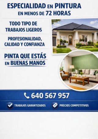 Servicio de Pintura Profesional 72 Horas