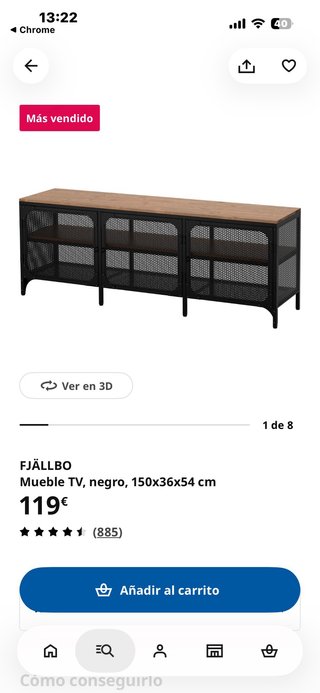 Mueble TV salón madera y metal