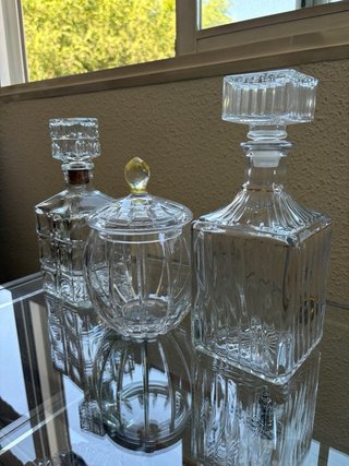Mueble Bar Cristal con Ruedas y cristaleria