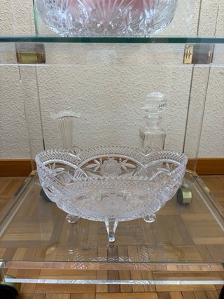 Mueble Bar Cristal con Ruedas y cristaleria