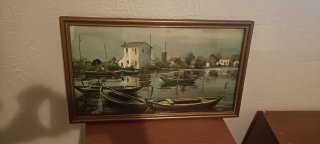Cuadro antiguo con marco dorado