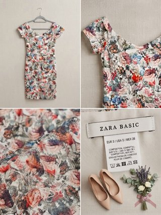 Vestido Zara Basic floral talla S