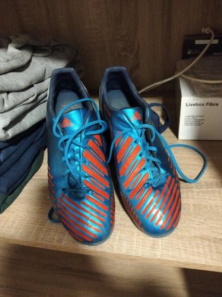 Zapatillas Adidas Fútbol Azul Naranja