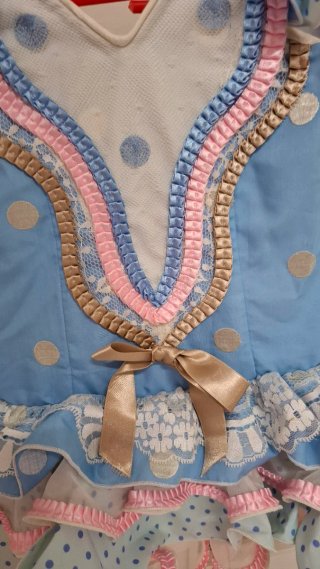 Traje de flamenca azul y rosa talla 3-4 años