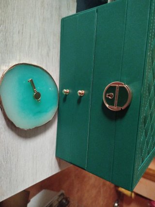 Joyero Verde XL con detalles dorados