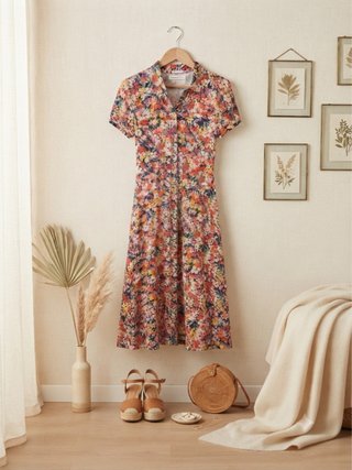 Vestido largo estampado floral