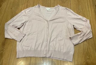 Chaqueta cardigan punto rosa H&M