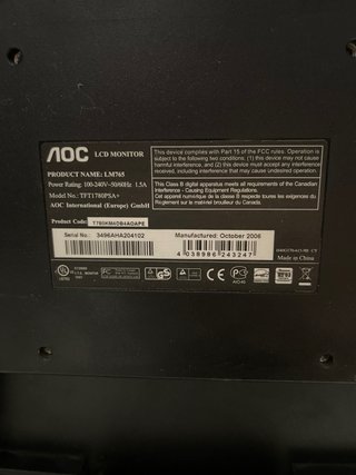 Monitor AOC 15 con altavoces integrados