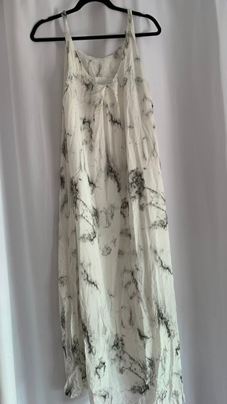 Vestido largo LYSMO blanco y negro talla XS