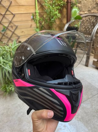 Casco Integral MT Targo Doppler Negro/Rosa