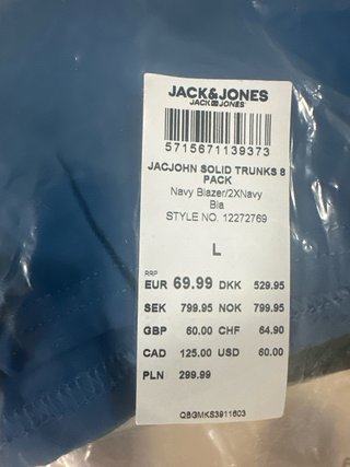 Pack 8 Calzoncillos Jack & Jones Talla L