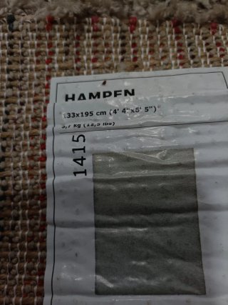 Alfombra Ikea Hampen beige tela
