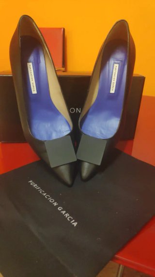 Zapatos Purificación García piel tacón 39