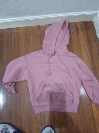 Sudadera rosa suave con bolsillo