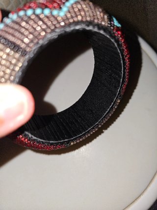 Pulsera abalorios roja y turquesa