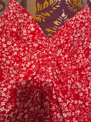 Vestido largo floral rojo