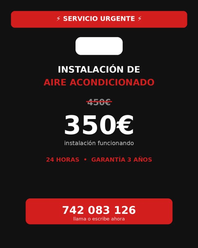 Instalación Aire Acondicionado Urgente