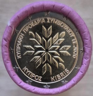 Moneta 2 euro Cipro 2026. NON IN CIRCOLAZIONE.