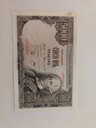 Billete 5000 pesetas de 1976. Banco de España