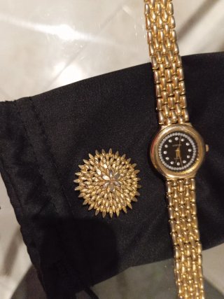 Reloj Citezen Chapado Oro 18k + Broche Vintage