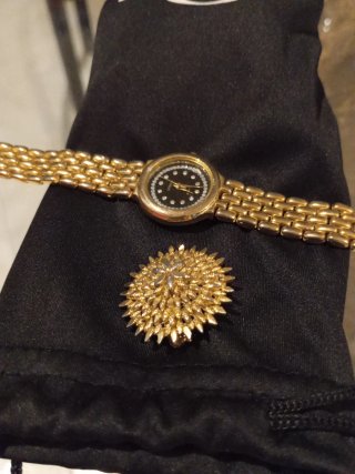 Reloj Citezen Chapado Oro 18k + Broche Vintage