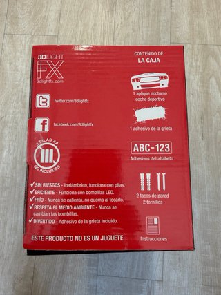 Lámpara 3DLightFX Sports Car LED en caja