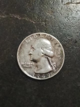Moneda de 25 centavos de dólar 1949