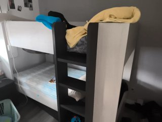 Litera madera gris y negra,sin colchones