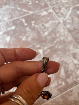 Cruz Vintage Artesanal Piedras Ámbar