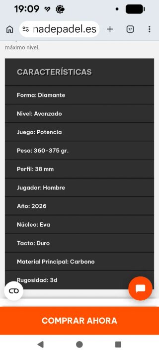 Pala de pádel Adidas Arrow-Hit Hexagon peso 350Gr.