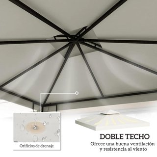 Techo Repuesto Cenador 3x3 Doble Techo UV Crema