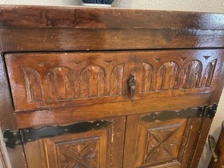 Mueble esquinero rústico de madera