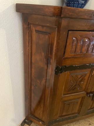 Mueble esquinero rústico de madera
