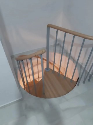 Escalera caracol madera y metal