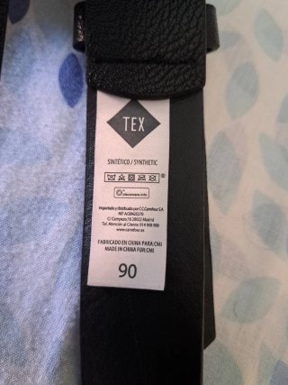 Cinturón mujer tachuelas plateadas. Talla 90