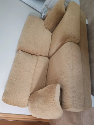 Sofá 3 plazas beige tela