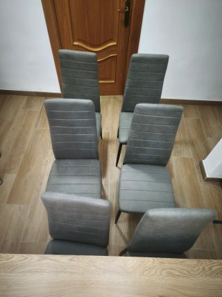 6 Sillas de comedor grises YURI