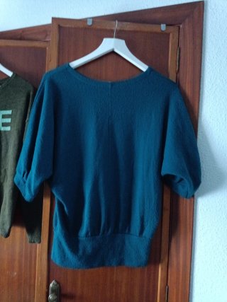 2 jerséis mujer verde y azul