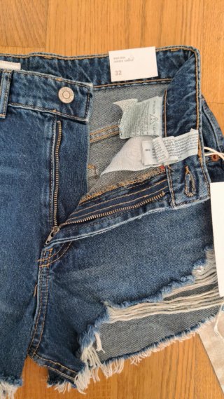 Zara Shorts Vaqueros Tiro Alto Curved