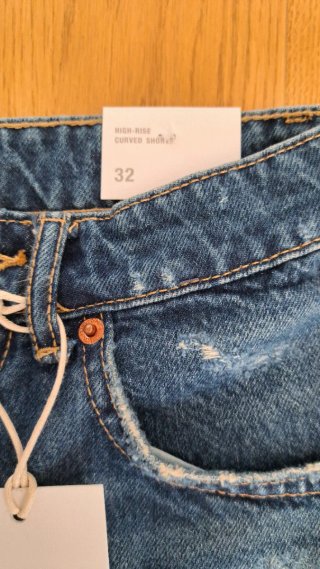 Zara Shorts Vaqueros Tiro Alto Curved