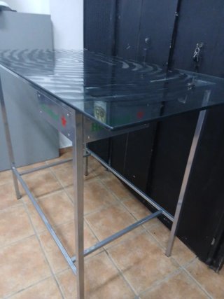 Mesa Barra Bar Inox y Cristal Precio a convenir