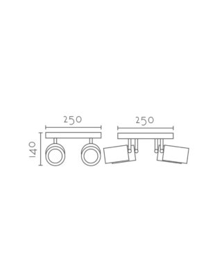 Plafón LED 4 focos orientable