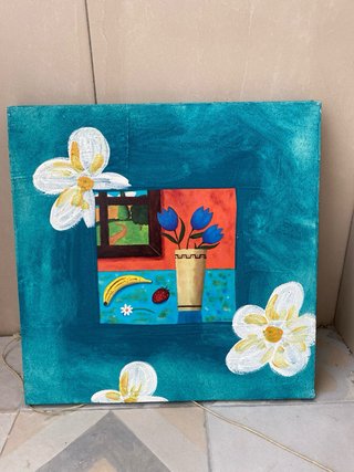 Cuadro pintado a mano naturaleza y flores