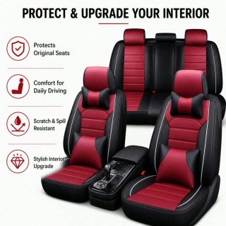 Fundas Asientos Coche Negras y Rojas